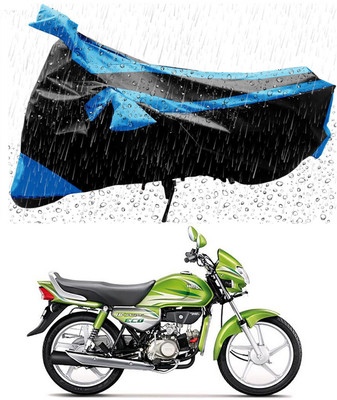 MWBB Two Wheeler Cover for Hero(HF Deluxe Eco, Blue, Black)