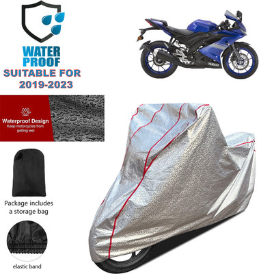 PAGORA Waterproof Two Wheeler Cover for Yamaha(YZF R15 V3 BS6, Silver)