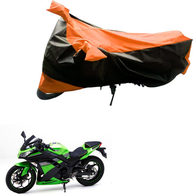 Mdstar Waterproof Two Wheeler Cover for Kawasaki(Ninja 300, Black, Orange)
