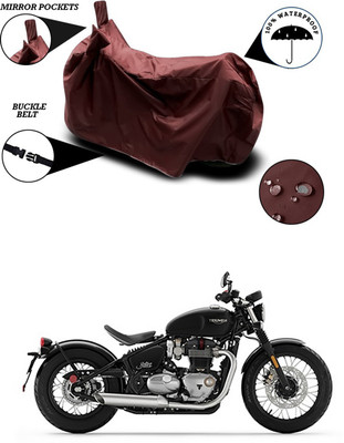 Mdstar Waterproof Two Wheeler Cover for Triumph(Bonneville Bobber, Maroon)