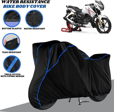 SRP PRODUCT Waterproof Two Wheeler Cover for TVS(Apache RTR 180, Black, Blue)