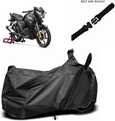 ma collections Waterproof Two Wheeler Cover for TVS(Apache RTR 160, Black)