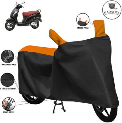 ZAQE Waterproof Two Wheeler Cover for Suzuki(Access SE, Black, Orange)