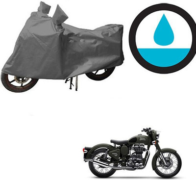 DeepShakshi AUTOMOTIVE Waterproof Two Wheeler Cover for Royal Enfield(Battle, Grey)