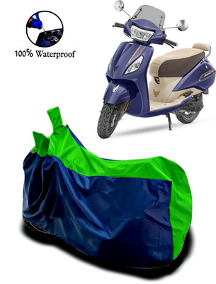 Autofly Waterproof Two Wheeler Cover for TVS(Jupiter classic, Blue, Green)