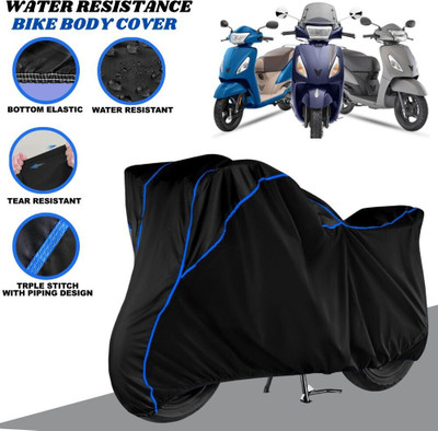 SRP PRODUCT Waterproof Two Wheeler Cover for TVS(Jupiter 125, Black, Blue)