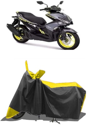 SUGASHRI Waterproof Two Wheeler Cover for Yamaha(Aerox 155 Maxi, Yellow, Black)