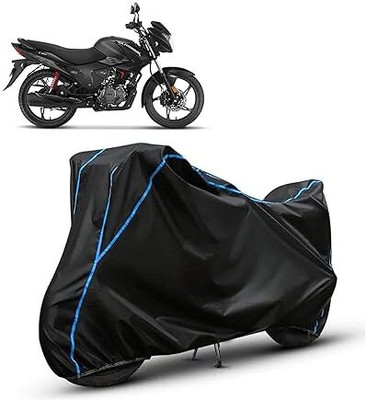 COTSHER Waterproof Two Wheeler Cover for Hero(Glamour i3s BS6, Black, Blue)