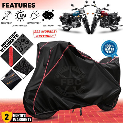 FBC Waterproof Two Wheeler Cover for Royal Enfield(Bullet, Black, Red)