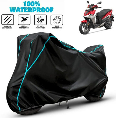 favy Waterproof Two Wheeler Cover for Hero(Black, Blue)