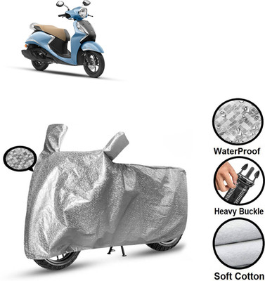 PAGORA Waterproof Two Wheeler Cover for Yamaha(Fascino 125 BS6, Silver)