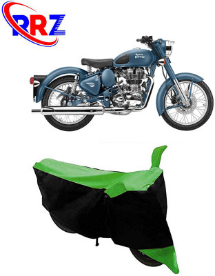 RRZ Waterproof Two Wheeler Cover for Royal Enfield(Classic 500, Black, Green)
