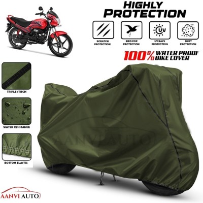 Aanvi Auto Waterproof Two Wheeler Cover for Hero(Passion Pro, Green, Black)