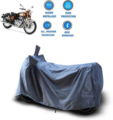 CODOKI Waterproof Two Wheeler Cover for Royal Enfield(Classic Chrome, Grey)