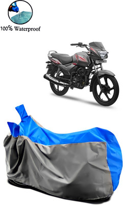 Autofly Waterproof Two Wheeler Cover for TVS(Star City Plus BS6, Grey, Blue)