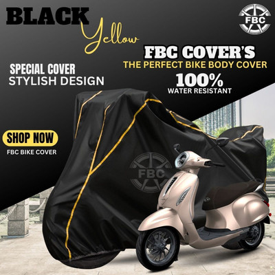 AUTOCAD Waterproof Two Wheeler Cover for Bajaj(Chetak, Black)
