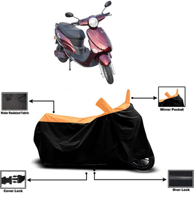 Amexride Two Wheeler Cover for Avon(E Star BS6, Orange)