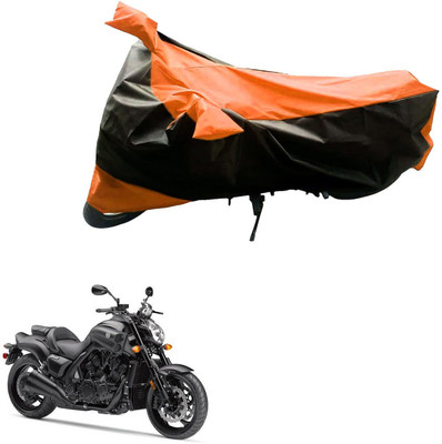 MWBB Waterproof Two Wheeler Cover for Yamaha(VMAX, Black, Orange)