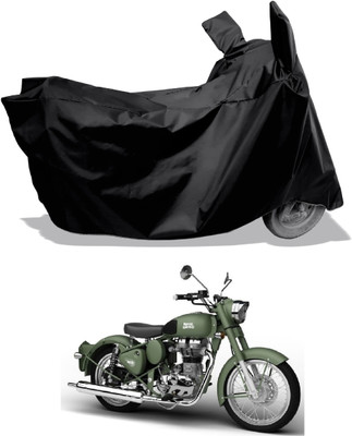 Amexride Two Wheeler Cover for Royal Enfield(Battle Green, Black)