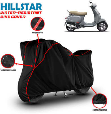 HILLSTAR Waterproof Two Wheeler Cover for Vespa(ZX 125, Black, Red)