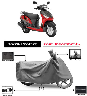 Amexride Two Wheeler Cover for Yamaha(Alpha BS6, Grey)
