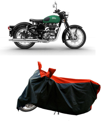 DeepShakshi AUTOMOTIVE Waterproof Two Wheeler Cover for Royal Enfield(Battle Green, Red)