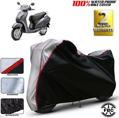 FBC Waterproof Two Wheeler Cover for Honda(Activa 6G, Black, Silver)