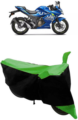 HEMSKAR Two Wheeler Cover for Suzuki(Gixxer SF 250, Black, Green)