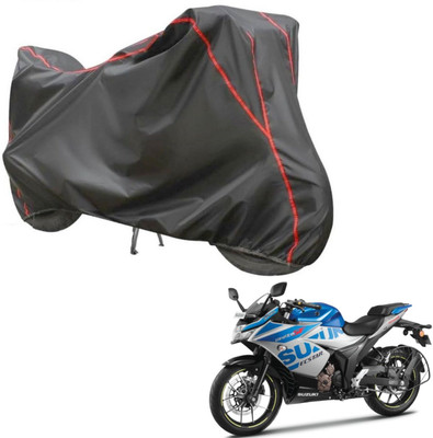 Love Me Two Wheeler Cover for Suzuki(Gixxer SF 250, Grey, Red)
