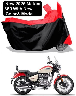 Amexride Two Wheeler Cover for Royal Enfield(Meteor 350, Red, Black)