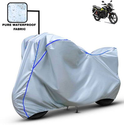 Delphinium Waterproof Two Wheeler Cover for Honda(SP 125, Silver, Blue)