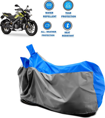 DeepShakshi AUTOMOTIVE Two Wheeler Cover for Bajaj(Pulsar 200 NS DTS-i, Grey, Blue)