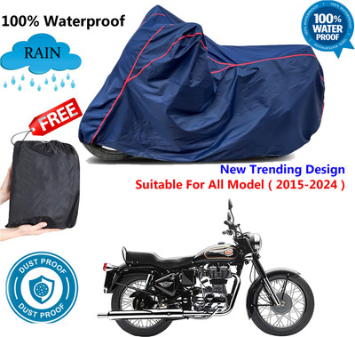 AUTOCAD Waterproof Two Wheeler Cover for Royal Enfield(Bullet 350, Blue, Red)