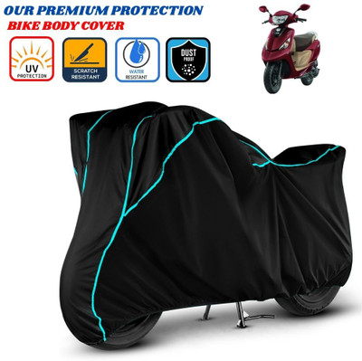 Delphinium Waterproof Two Wheeler Cover for TVS(Scooty Zest, Black)