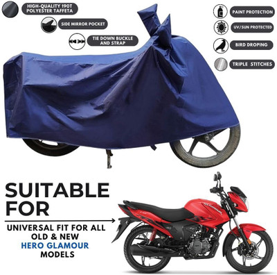 MADAFIYA Two Wheeler Cover for Hero(Glamour BS6, Blue)