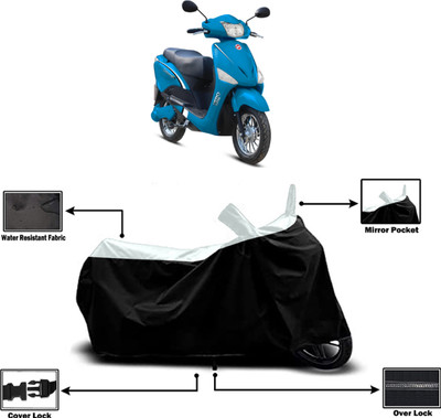 Amexride Two Wheeler Cover for Hero Electric(Electric Optima Li, White)