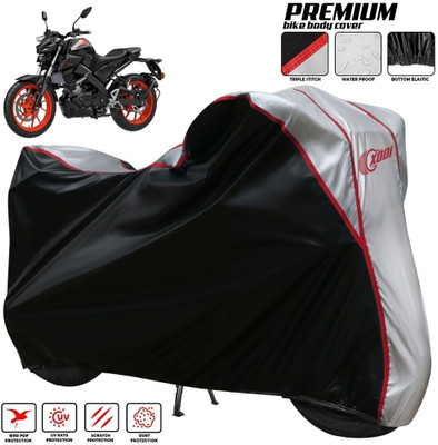 xodi Waterproof Two Wheeler Cover for Yamaha(MT 15 New, Silver, Black)