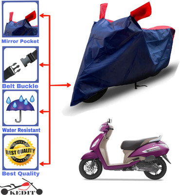 KEDIT Two Wheeler Cover for TVS(Jupiter, Red, Blue)