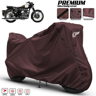 xodi Waterproof Two Wheeler Cover for Royal Enfield(Standard 350, Maroon, Black)