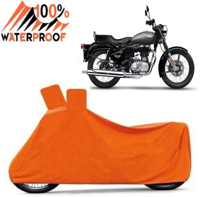 Autoinnovation Waterproof Two Wheeler Cover for Royal Enfield(Bullet 350, Orange)