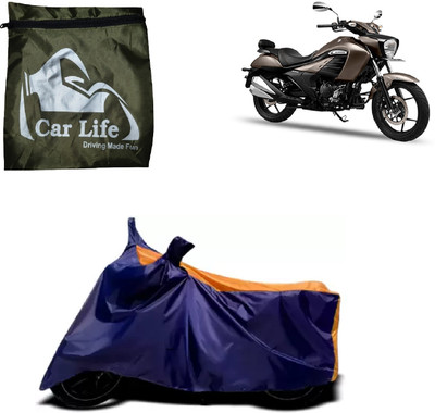 Car Life Two Wheeler Cover for Suzuki(Intruder, Orange, Blue)