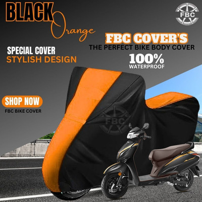 OliverX Waterproof Two Wheeler Cover for Honda(Activa 6G, Black, Orange)