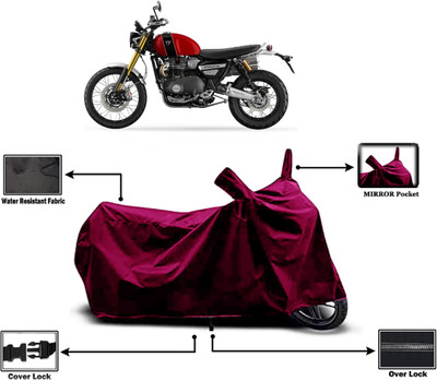 Amexride Two Wheeler Cover for Triumph(Scrambler 1200, Maroon)