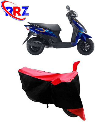 RRZ Waterproof Two Wheeler Cover for Suzuki(Let's, Black, Red)