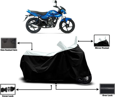 Amexride Two Wheeler Cover for Bajaj(XCD 125cc, White)