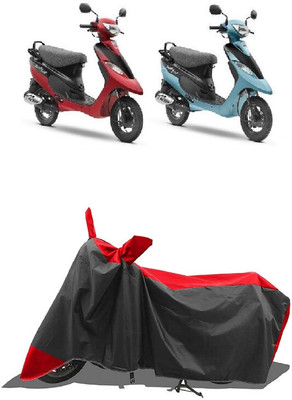SUGASHRI Waterproof Two Wheeler Cover for TVS(Scooty Pep Plus BS6, Red, Black)