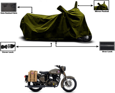 Amexride Two Wheeler Cover for Royal Enfield(Classic 500, Green)