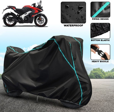 xodi Waterproof Two Wheeler Cover for Bajaj(Pulsar 200 NS DTS-i, Black, Blue)
