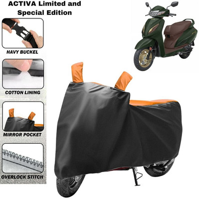 brandroofz Two Wheeler Cover for Honda(Activa 6G, Black, Orange)
