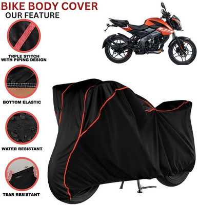 kerwa Waterproof Two Wheeler Cover for Bajaj(Pulsar NS125, Black, Red)